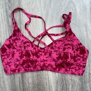 Pink Hurley Swimsuit top, tie-dye, slit in front